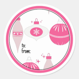 Stickers de Noël couleur rose et noir pour cadeaux