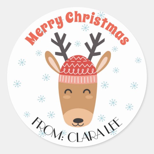 Stickers de Noël Cute Reindeer (Devant)