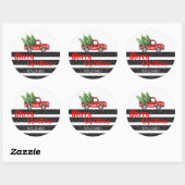 Stickers de Noël de Camion Rouge (Feuille)