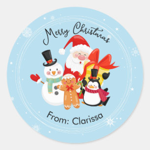 Stickers de Noël de mignons Père Noël et amis