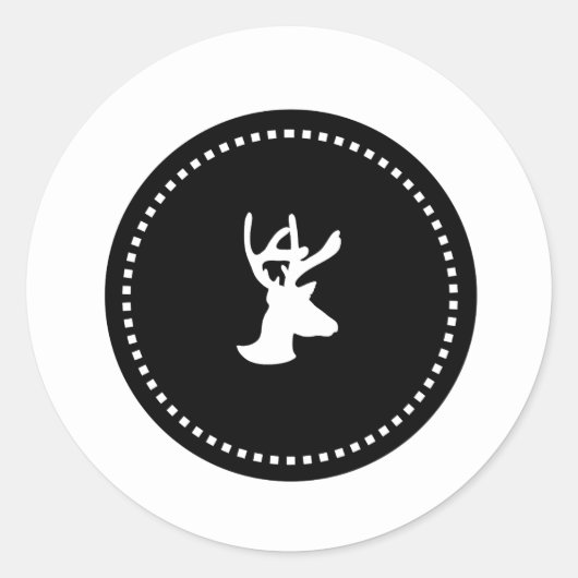 Stickers de Noël en silhouette de cerfs noirs et b (Devant)