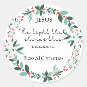 stickers de Noël fleuris vert