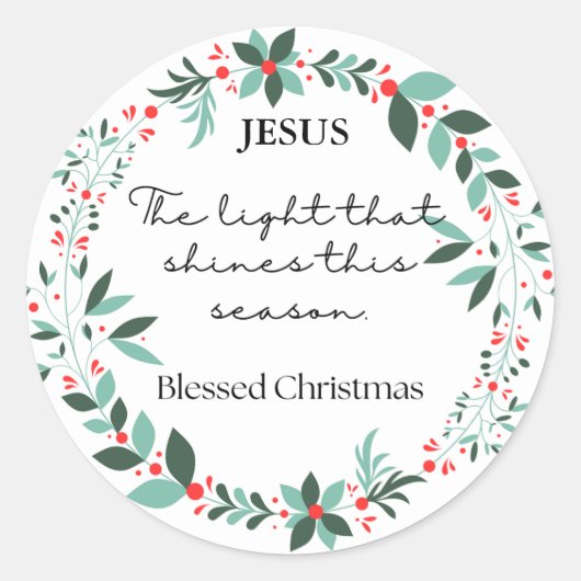 stickers de Noël fleuris vert (Devant)