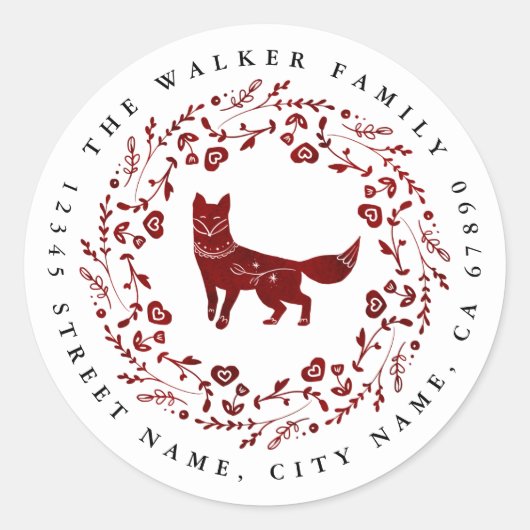 Stickers de Noël Fox Round (Devant)