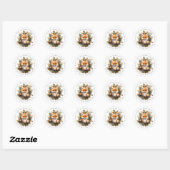 Stickers de Noël Fox Round (Feuille)