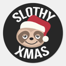 Stickers de Noël joli Slothy Xmas