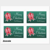 Stickers de Noël Joyeux Bow rouge personnalisé (Feuille)