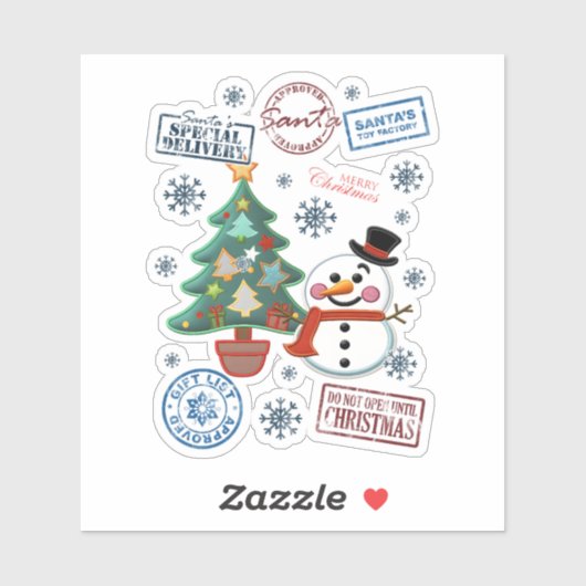 Stickers de Noël joyeux pour l'hiver (Feuille)