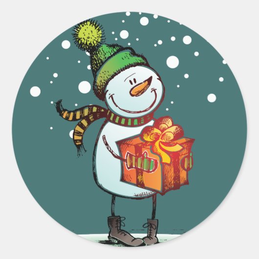 stickers de Noël mignon Snowman (Devant)