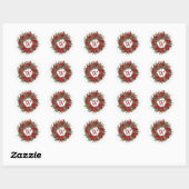 Stickers de Noël Monogram Holiday Wreath (Feuille)