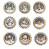 Stickers de Noël Or Circulaire et Sceau d'envelopp (Devant)