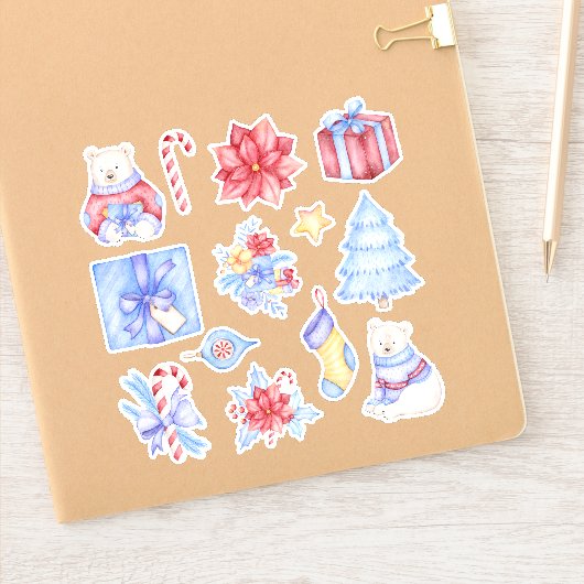 Stickers de Noël Ours Polaire (Carnet)