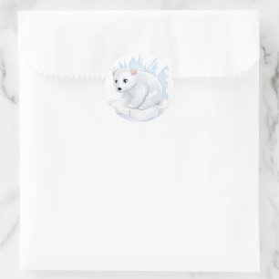 Stickers de Noël-Ours polaire Sticke rond classiqu