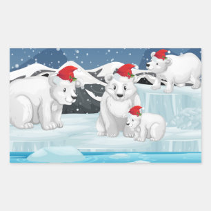 Stickers de Noël-Ours polaires