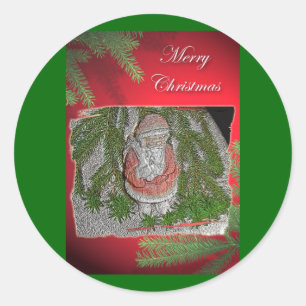 Stickers de Noël Papier Mache Red Coated Père No