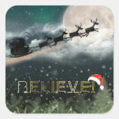 Stickers de Noël père Noël Sleigh Reindeer (Devant)