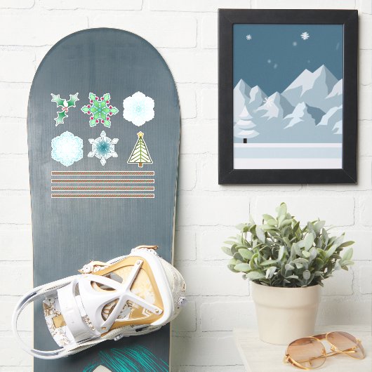 Stickers de Noël personnalisés #2 (Snowboard)