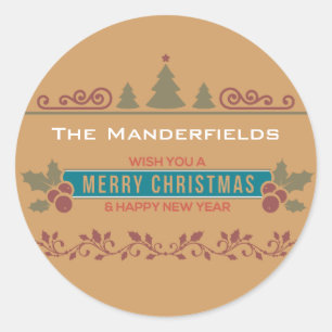 Stickers de Noël personnalisés Joyeux Noël