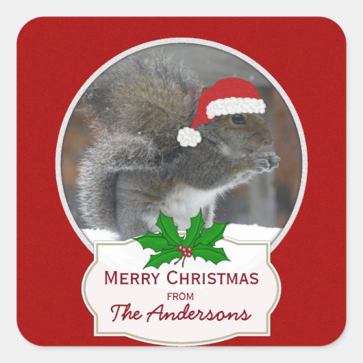Stickers de Noël personnalisés père Noël Squirrel (Devant)