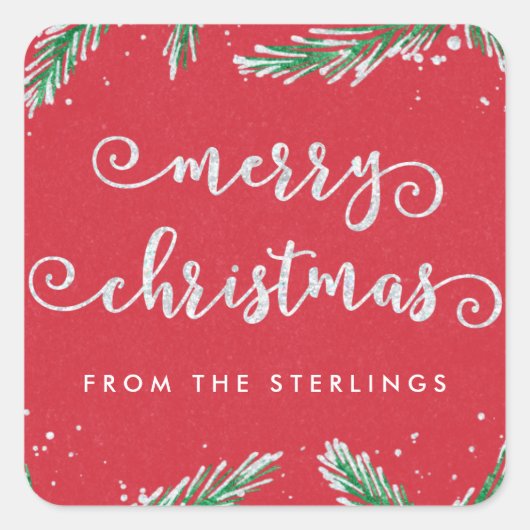 Stickers de Noël personnalisés Rouge | Parties sci (Devant)