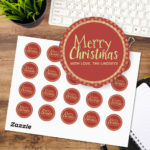 Stickers de Noël personnalisés, Snowflakes Rouge