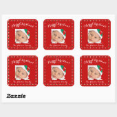 Stickers de Noël photo grand Carré rouge (Feuille)
