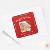 Stickers de Noël photo grand Carré rouge (Enveloppe)