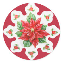 Stickers de Noël Poinsettia