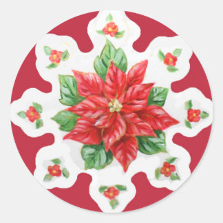 Stickers de Noël Poinsettia