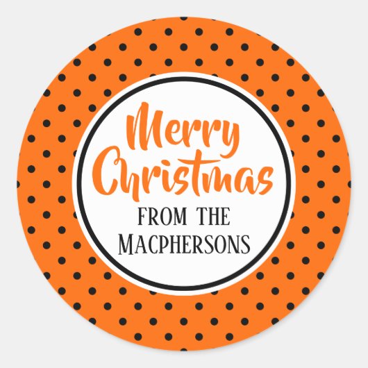 Stickers de Noël Pois orange/noir (Devant)