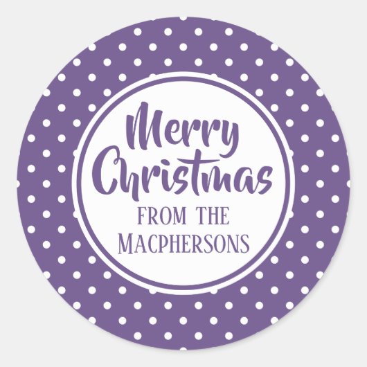Stickers de Noël Pois violet (Devant)