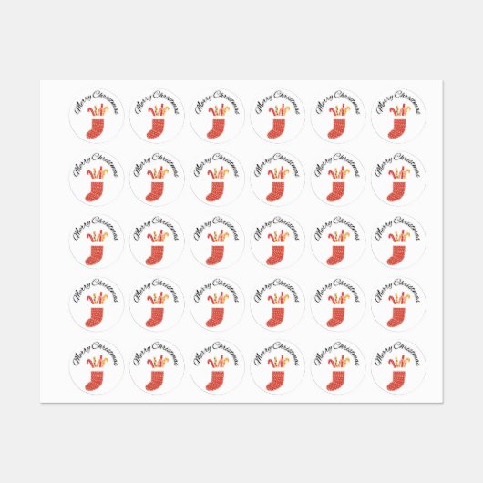 Stickers de Noël pour cadeau (Feuille)