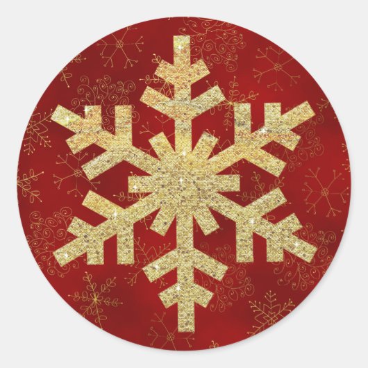 Stickers de Noël Red and Gold Snowflake (Devant)