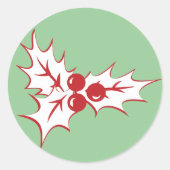 Stickers de Noël Retro Holly Feuilles et Berries (Devant)