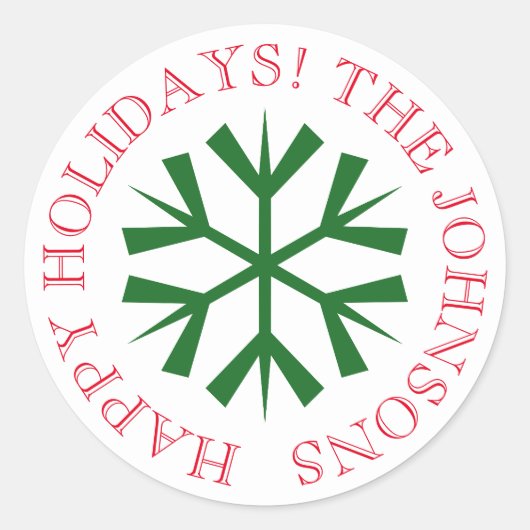 stickers de Noël rond avec flocon de neige (Devant)