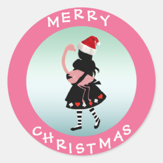 Stickers de Noël rose Alice & Flamant rose
