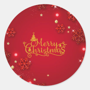 Stickers de Noël rouge et or