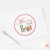 Stickers de Noël rouge et vert "Joyeux et lumineux (Enveloppe)