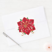 Stickers de Noël-Rouge Poinsettia (Enveloppe)
