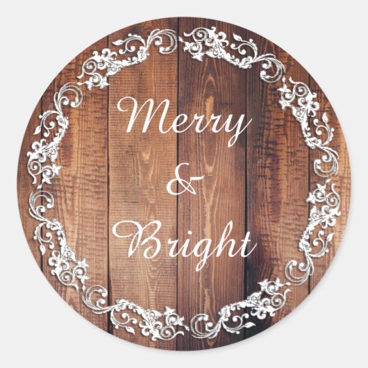 Stickers de Noël rustique "Joyeux & Lumineux" (Devant)