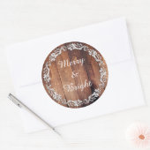 Stickers de Noël rustique "Joyeux & Lumineux" (Enveloppe)
