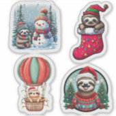 Stickers de Noël Sloth, Jolie Sloth Holiday (Devant)