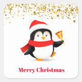 Stickers de Noël-Sticker Carré de pingouin (Devant)