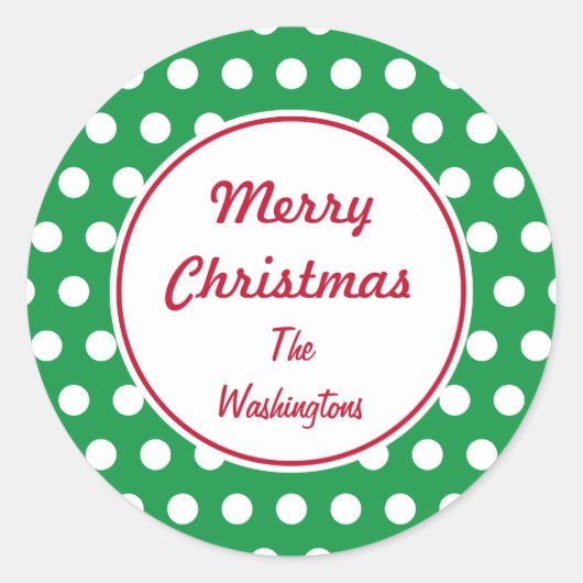Stickers de Noël vert personnalisé (Devant)