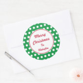 Stickers de Noël vert personnalisé (Enveloppe)