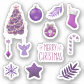 Stickers de Noël violet (Devant)