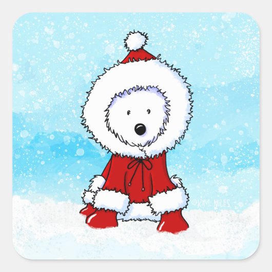 Stickers de Noël Westie (Devant)