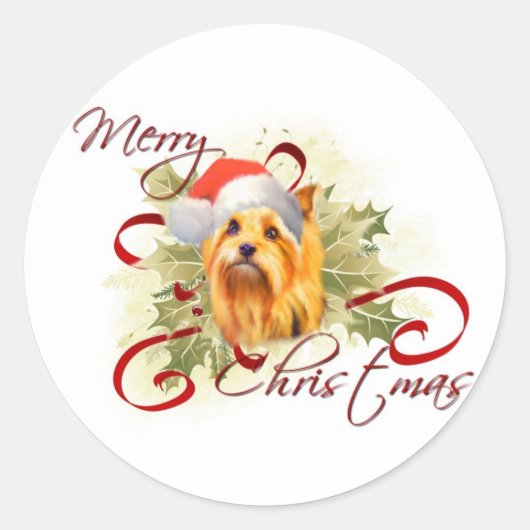 Stickers de Noël Yorkshire Terrier (Devant)