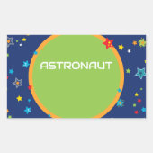 Stickers de nom blanc du Ballotin astronaute (Devant)