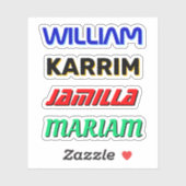 Stickers de nom customisé (Noms de vinyle étanche) (Feuille)